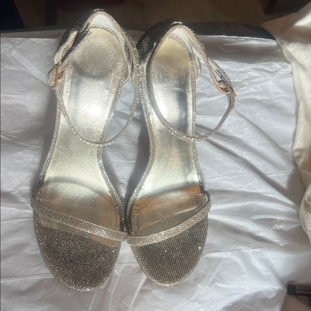Stuart Weitzman Glittering Silver Sandals
